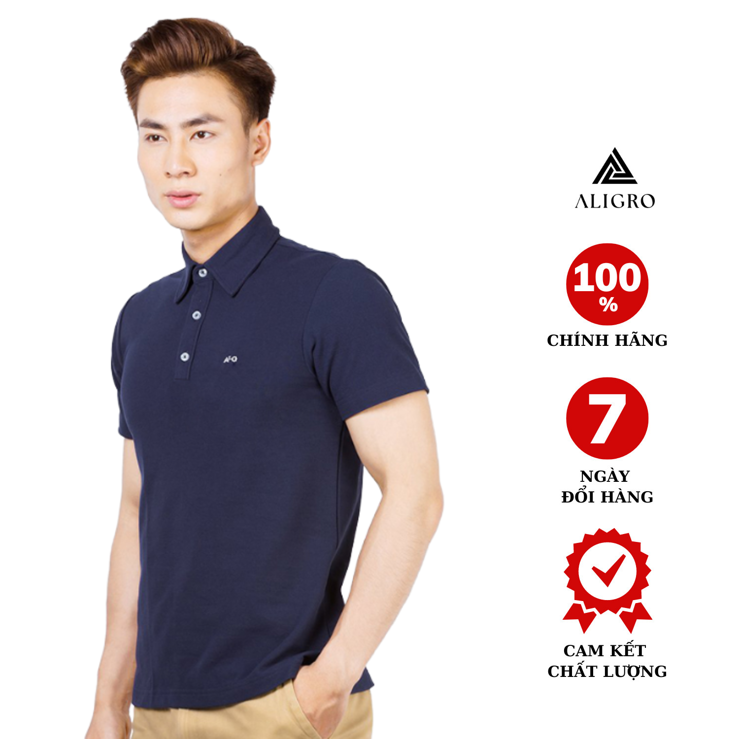 Áo polo nam ngắn tay ALIGRO ALGPLO.1 vải cotton mềm mịn, co giãn, thấm hút mồ hôi