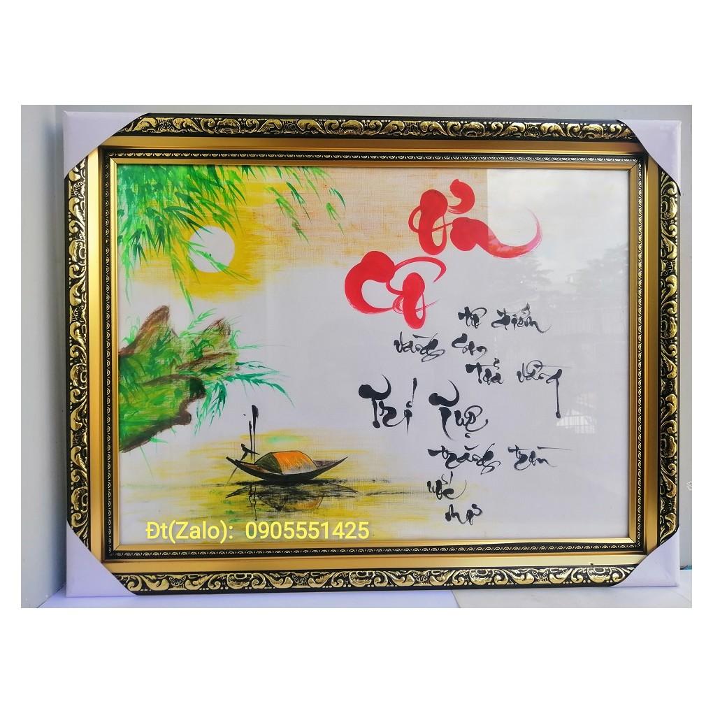 Khung tranh thư pháp vẽ tay: ƠN CÔ