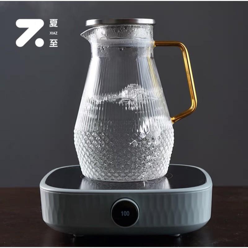 Bình đựng nước uống vân tăm thủy tinh chịu nhiệt 1.5L