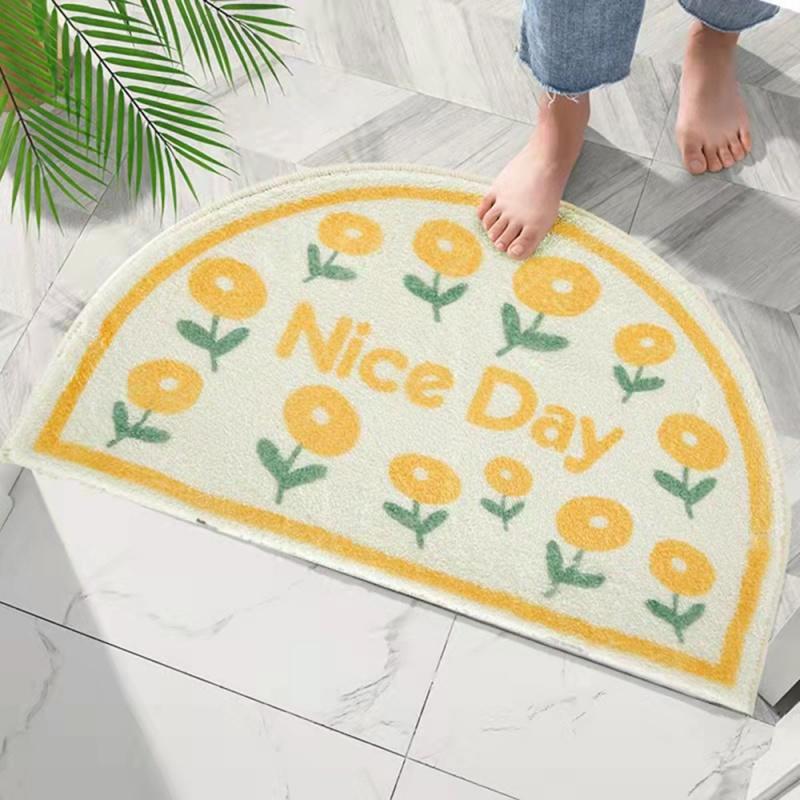 Hoa phòng tắm sang trọng tấm lót sàn chống trượt đơn giản trong hình bán nguyệt tấm thảm phòng ngủ cô gái hoạt hình tấm thảm gia dụng dễ thương.