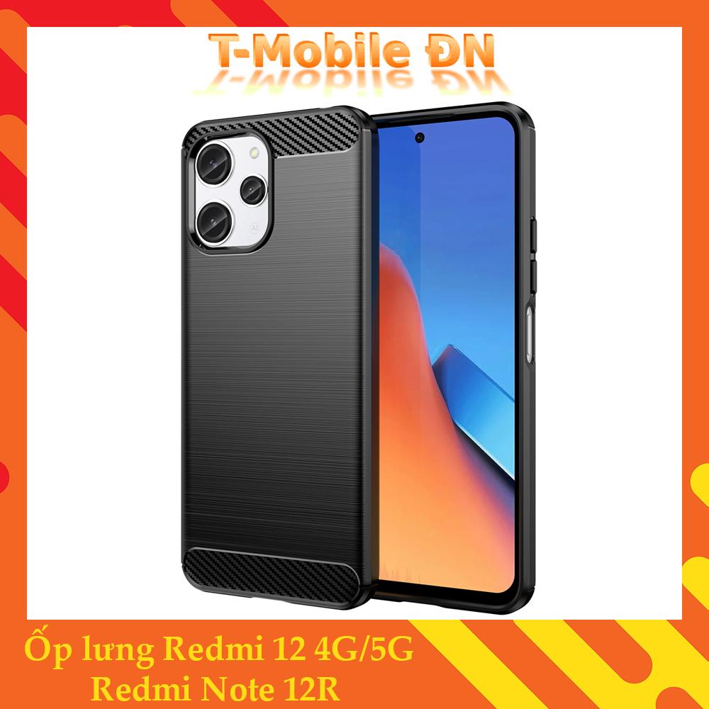 Ốp lưng cho Xiaomi Redmi 12 5G Note 12R silicone mềm Carbone phay xước chống sốc chống vân tay