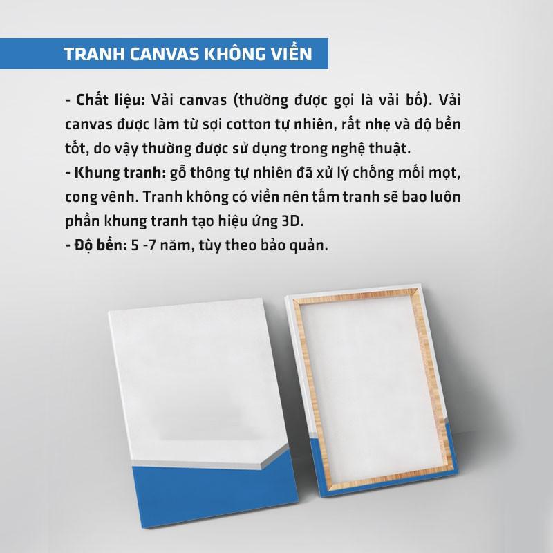 Tranh canvas cô gái nghệ thuật tông đen trắng tặng đinh treo tranh