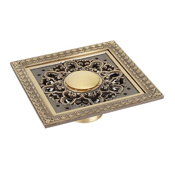 Phễu thoát sàn bằng đồng giả cổ - HL60117