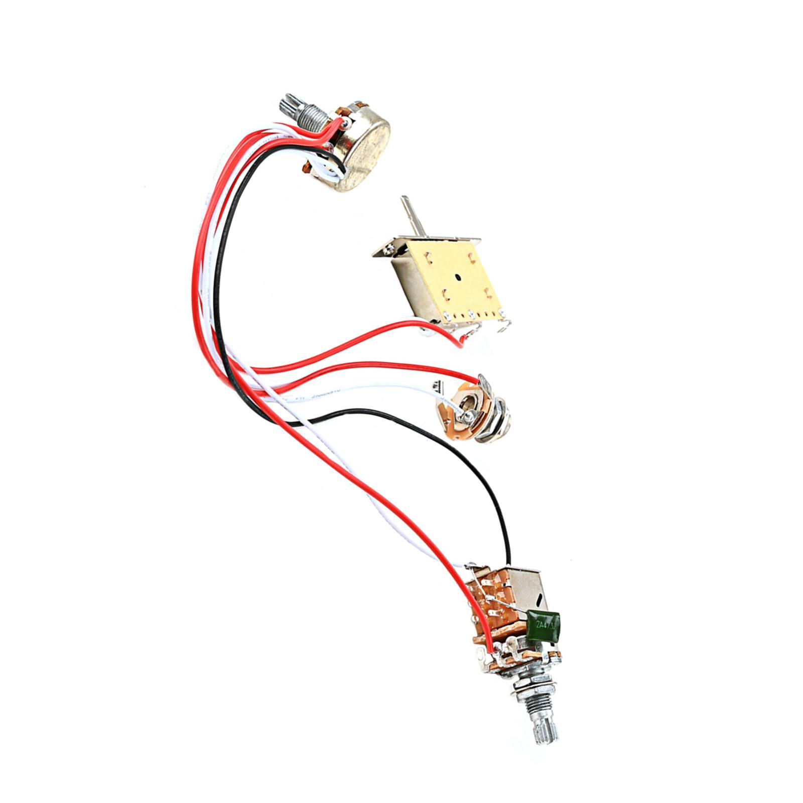 Guitar Push Pull Switch Wiring Harness B500K Prewired for Electric Guitar Replace Parts