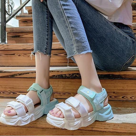 GIÀY SANDAL NỮ MWC - SANDAL HAI QUAI NGANG - GIÀY SANDAL ĐẾ CAO HAI MÀU NĂNG ĐỘNG - NUSD- 2769