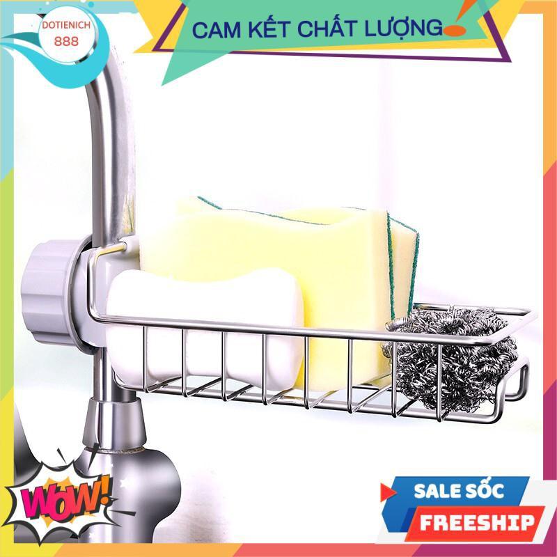 Giá inox treo vòi rửa bát đa năng khay kệ inox đựng đồ phòng tắm nhà bếp trang trí đẹp