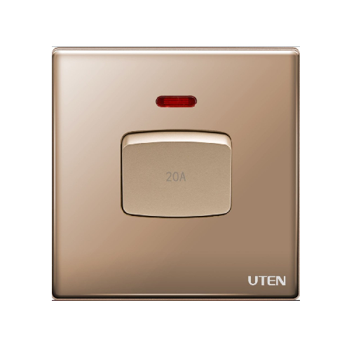 Công tắc bình nóng 20A Uten mặt vuông