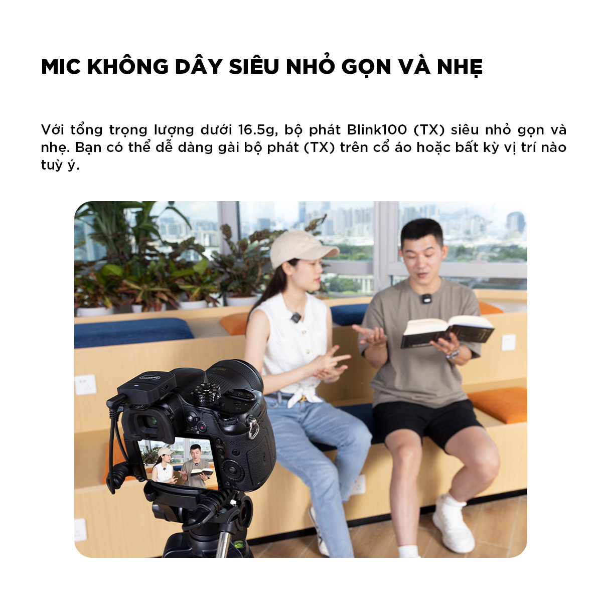 Micro Thu Âm Không Dây Saramonic Blink100 - Dành Cho Máy Ảnh, DSLR Điện Thoại, Laptop - Khử ồn Thông Minh - Hàng Chính Hãng