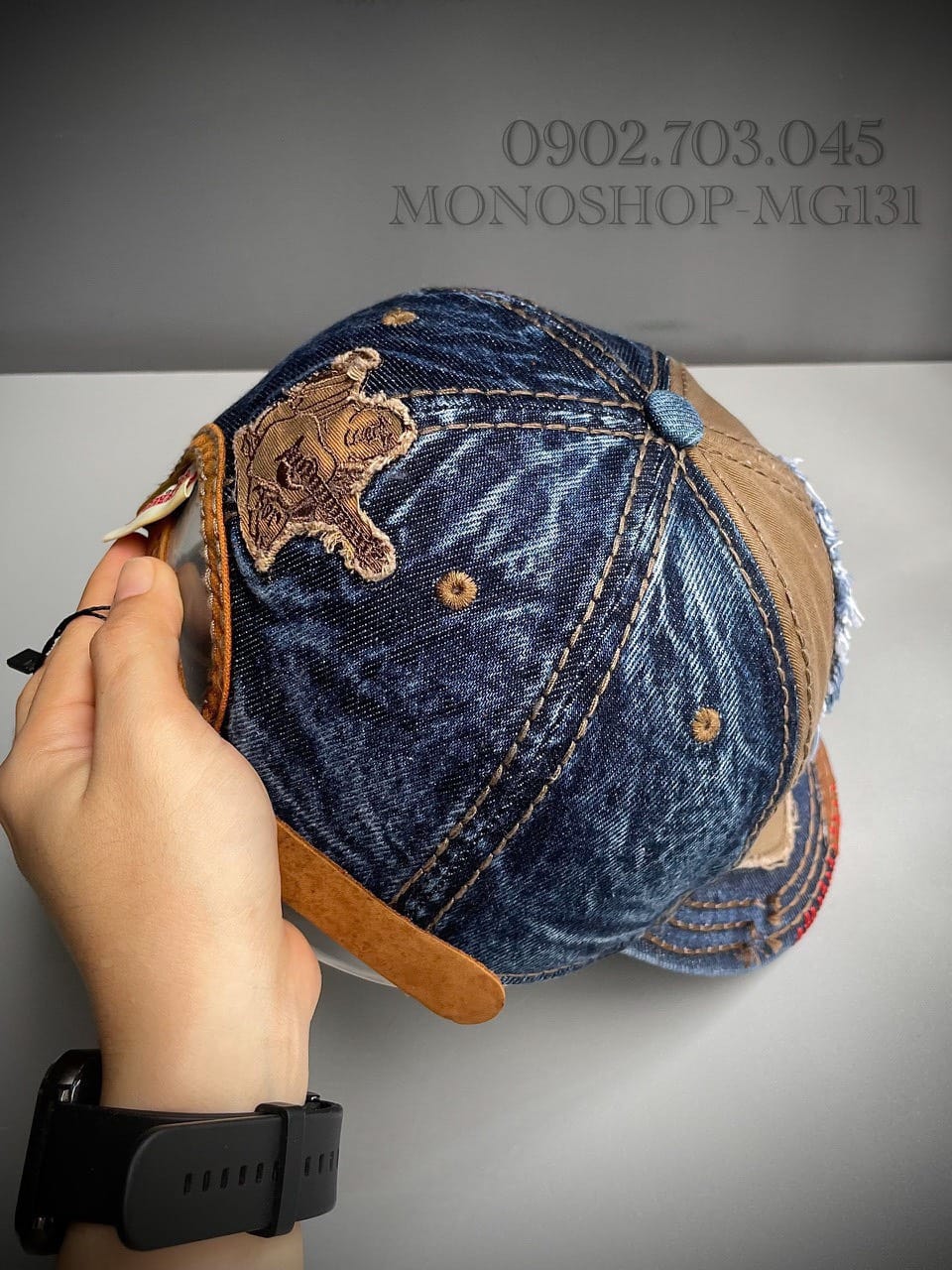 Nón kết, mũ kết Địa U tưa phối vải jeans xịn chuẩn thời trang (Ảnh thật)