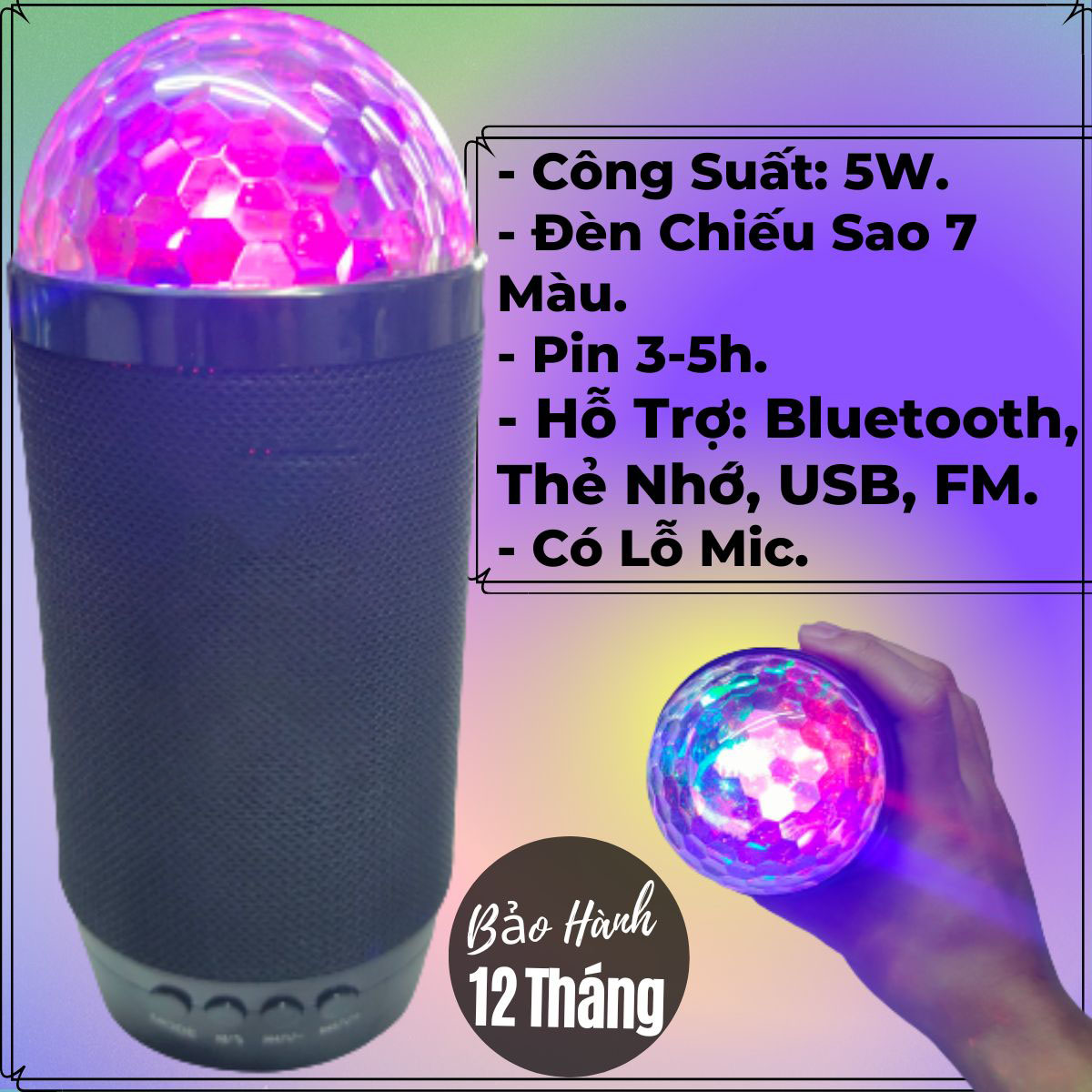 Loa Bluetooth Mini LV300 Đèn Laser Xoay Chiếu Sao Lung Linh, Âm Bass Cực Đã, Nghe Nhạc Cực Hay Hỗ Trợ Thẻ Nhớ, USB, FM