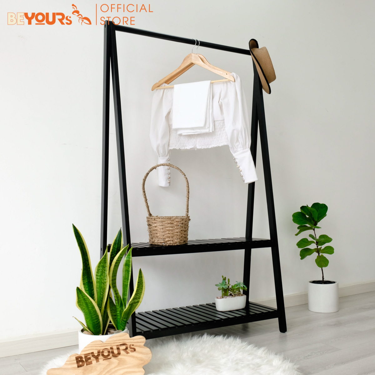 Giá Treo Quần Áo Gỗ BEYOURs - Kệ Gỗ Cây Sào Treo Đồ A Hanger 2FM Lắp Ráp Dễ Dàng - Nội Thất Phòng Ngủ