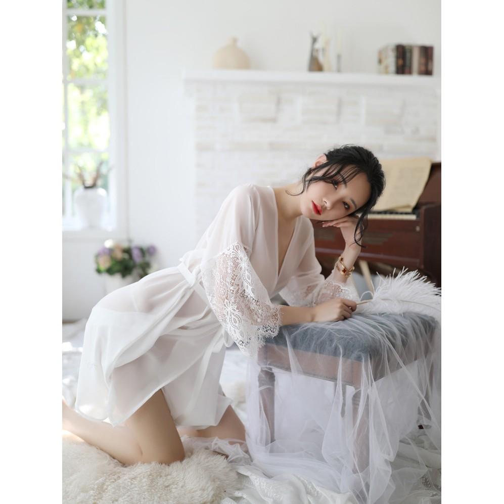 Áo choàng ngủ sexy chất voan mỏng gợi cảm quyến rũ k12
