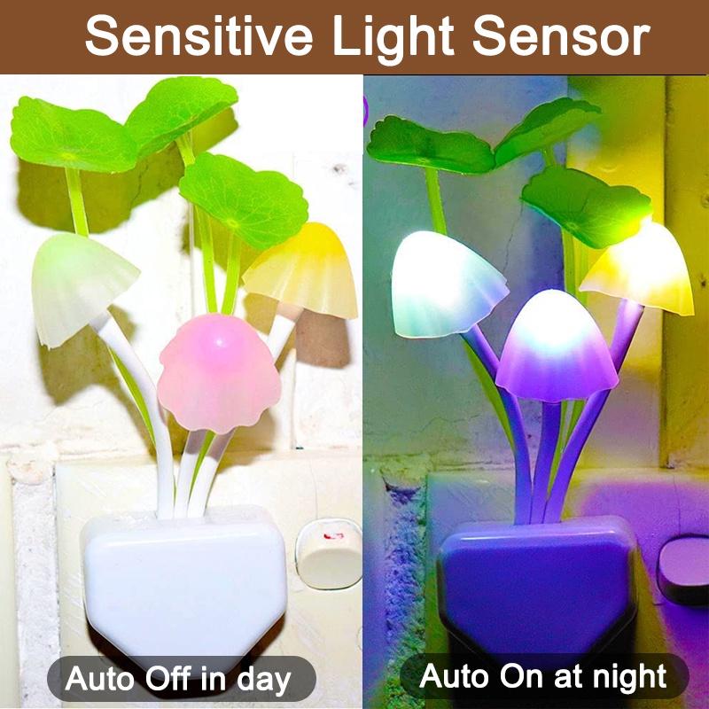 Đèn ngủ LED hình cây nấm/ lá sen 7 màu sắc thay đổi độc đáo trang trí phòng khách/ phòng ngủ