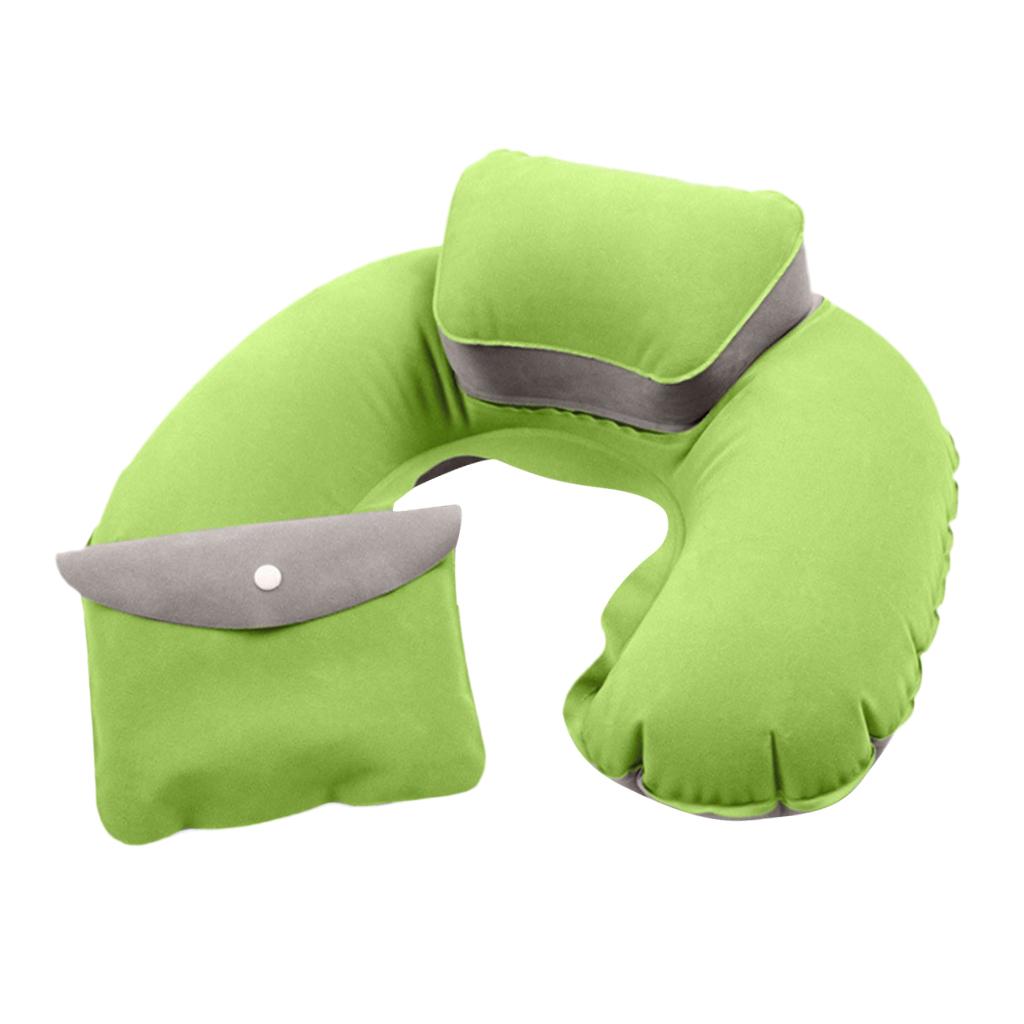 Travel Plane Inflatable U Shape Pillow Comfortable Neck Head Rest Air Soft Cushion