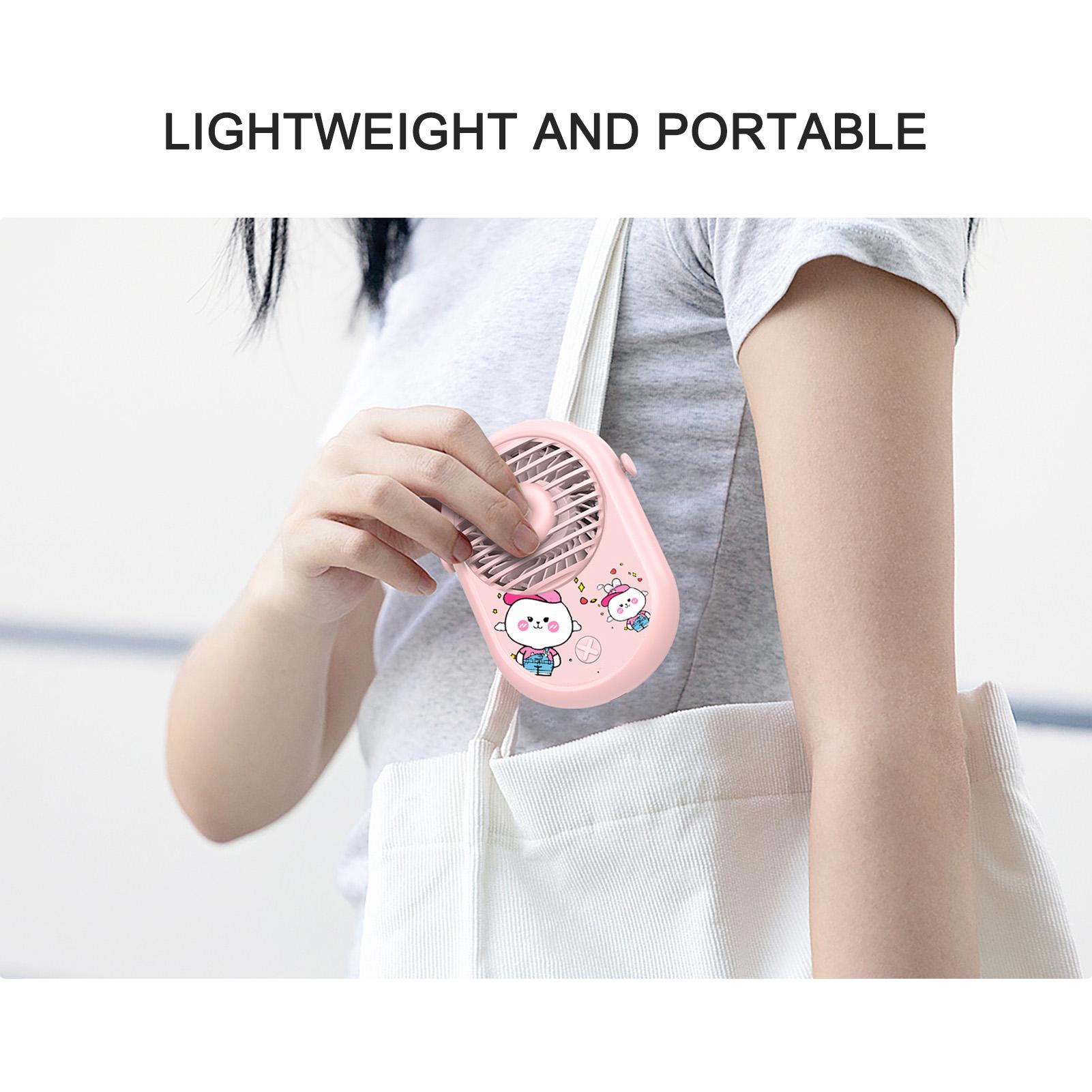 Quạt treo cổ mini có 3 tốc đọ có thể sạc lại Kích thước nhỏ gọn, nhẹ và di động