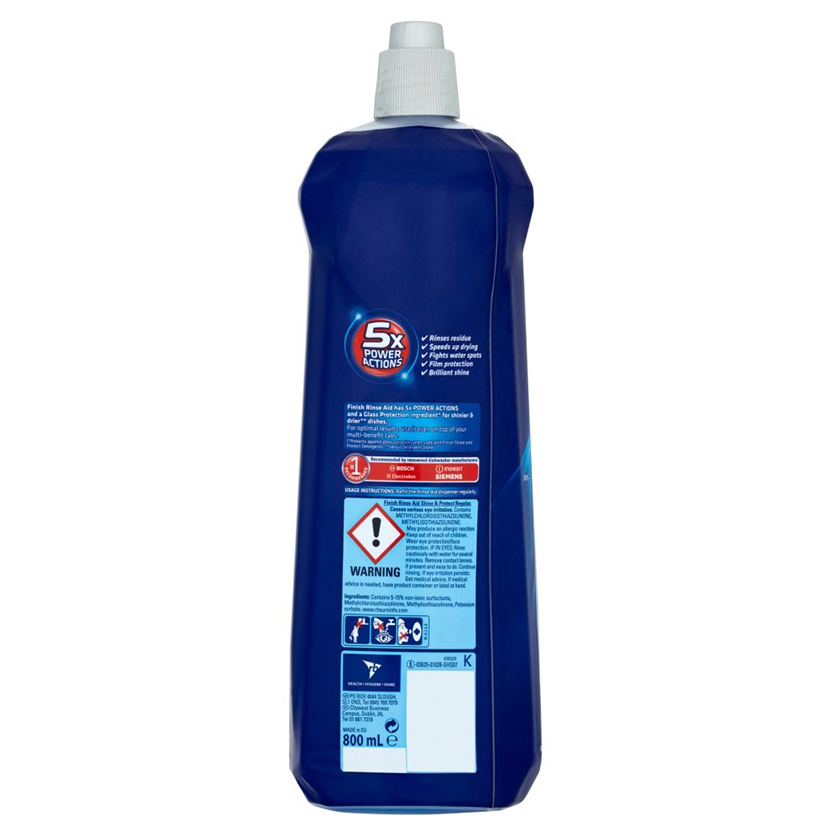 Nước làm bóng và khô chén, đĩa Finish Dishwasher Shine & Dry Lemon 800ml PTT004996 - hương chanh