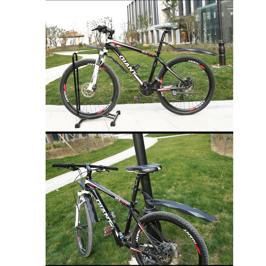 Bộ Vè Chắn Bùn Leo Núi Thể Thao Siêu Dẻo Mềm Chống Gãy 2 in 1 Cho Xe Đạp Địa Hình, MTB Tích Hợp Đèn Led Đuôi Cảnh Báo Phía Sau Màu Đỏ Mai Lee