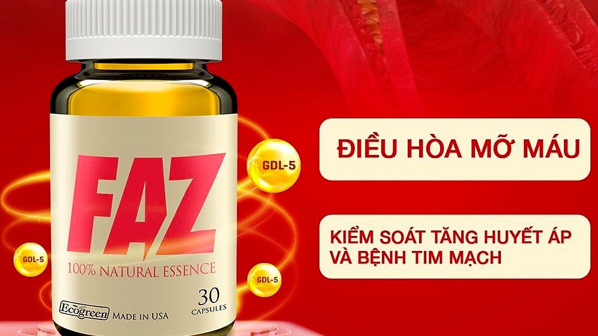 [Hộp 30 Viên] Viên uống FAZ - Điều hòa mỡ máu, hỗ trợ kiểm soát tăng huyết áp và các bệnh tim mạch