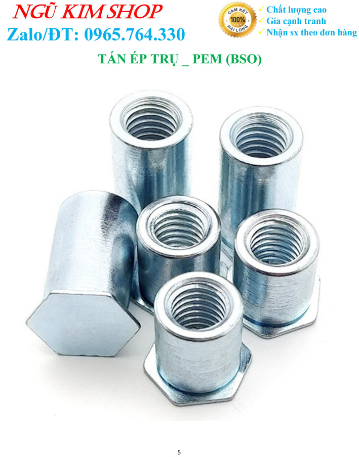 TÁN ÉP TRỤ _ PEM M5 x 6, M5 x 9