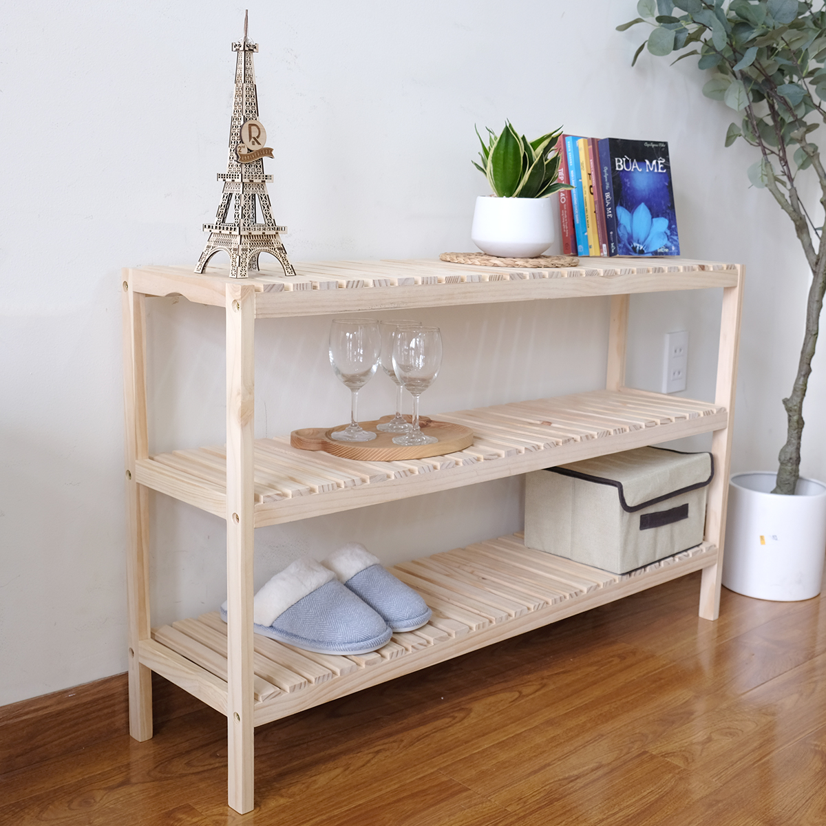 Kệ Đa Năng BEYOURs Bench 3FL Bằng Gỗ Kệ Sách Đựng Đồ Nội Thất Kiểu Hàn Lắp Ráp Phòng Khách, Phòng Ngủ - Gỗ Tự Nhiên