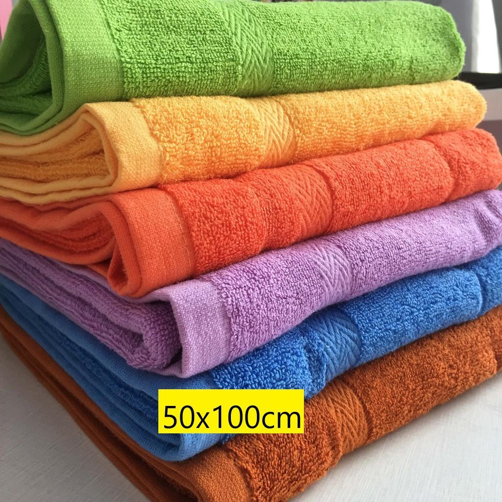 Khăn tắm gia đình 100% cotton KT 50*1m, dày dặn, thấm nước tốt