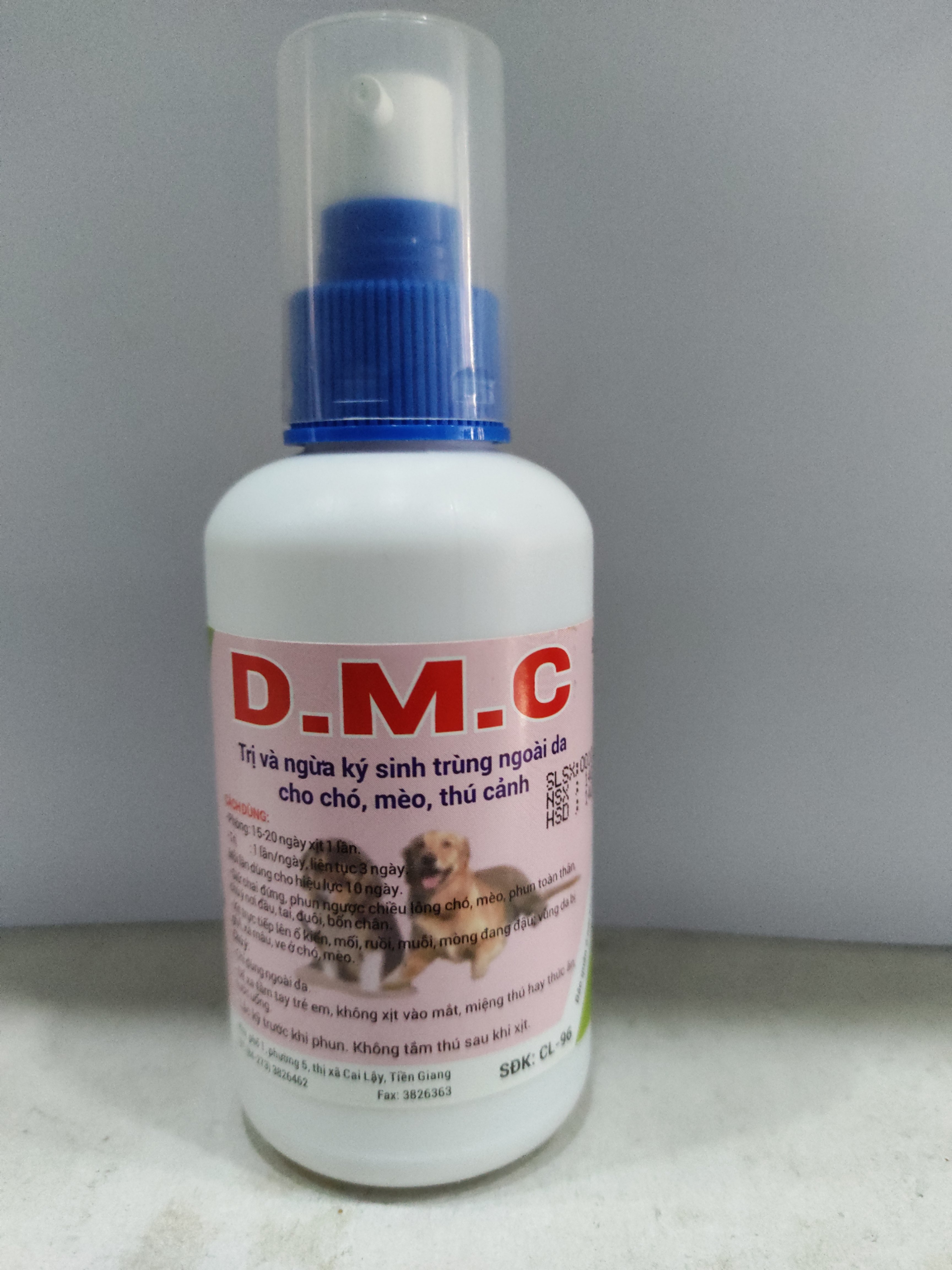 Dung dịch dùng ngoài D.M.C trị và ngừa kí sinh trùng  ngoài da cho chó mèo