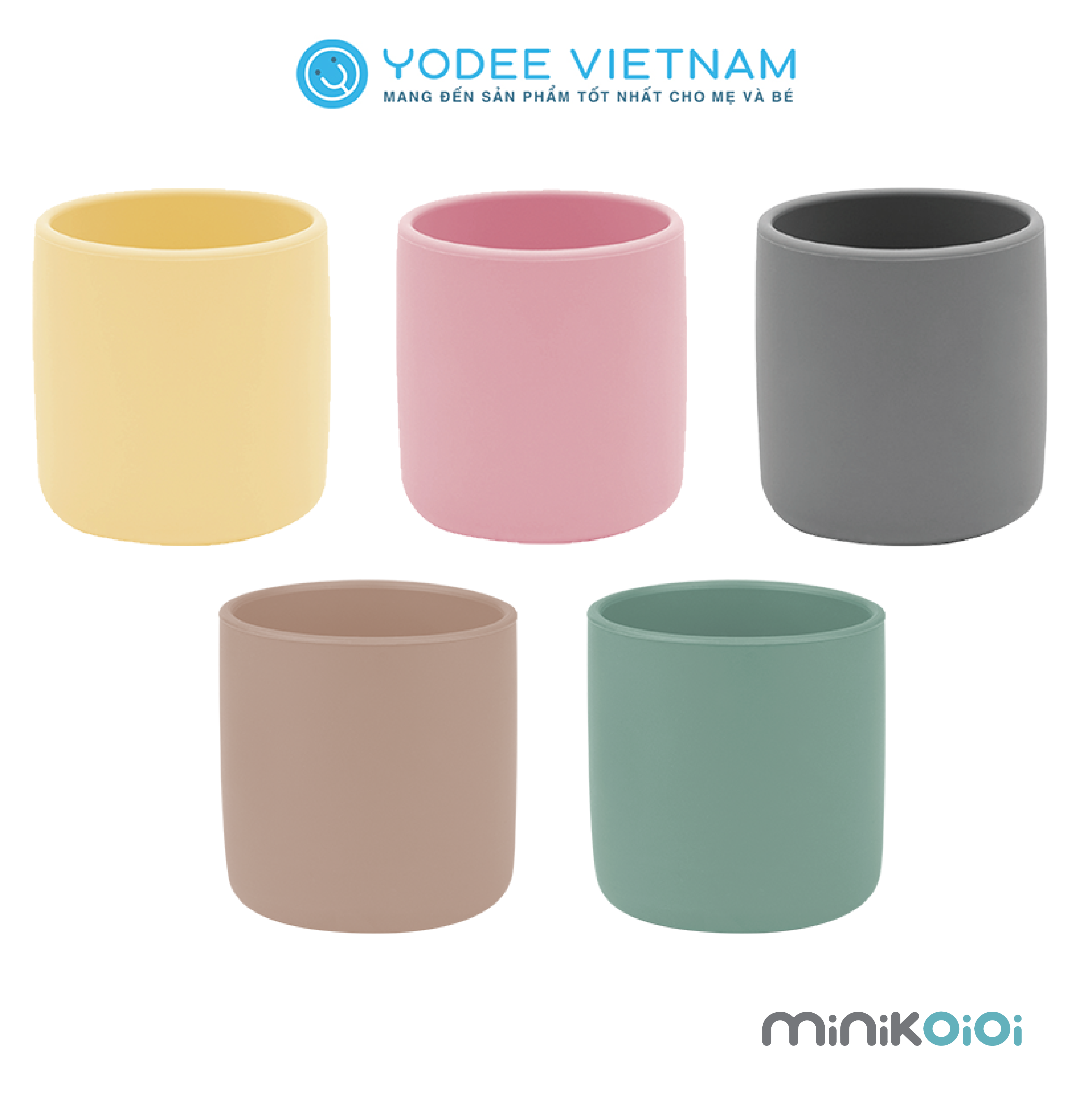 MinikOiOi Cốc uống nước silicone cho bé