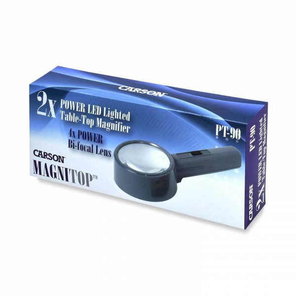 Kính lúp có tay cầm, đèn Led Carson MagniTop PT-90 2x - Hàng chính hãng