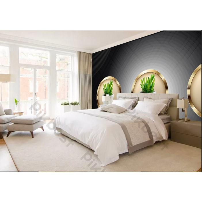 Tranh dán tường Tranh chậu cây xanh vươn lên trong ánh nắng, tranh dán tường 3d hiện đại MS1266238