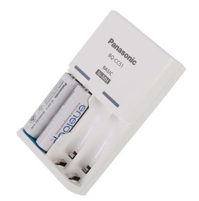 Bộ Sạc Nhanh Panasonic  BQ CC51 (Smart Quick Charger ) Kèm 4 Pin/2 Pin Eneloop AA BK3MCCE 2000 mah Hàng Chính Hãng