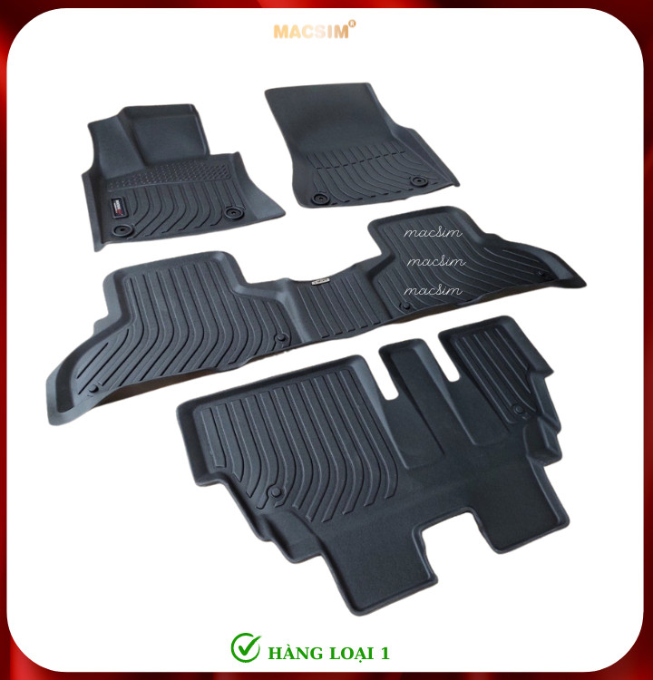 Thảm lót sàn xe ô tô VinFast Lux SA Nhãn hiệu Macsim chất liệu nhựa TPE cao cấp màu đen