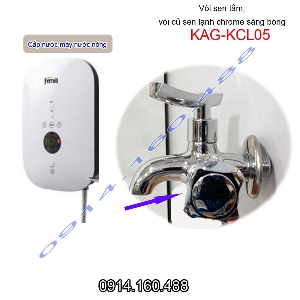Vòi sen lạnh gắn tường KAG-KCL05 tay gạt , Củ Sen tắm lạnh bóng nước chảy mạnh siêu bền thiết kế đẹp