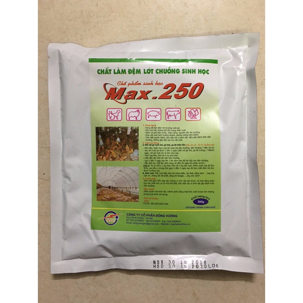 Men Vi sinh rắc chuồng MAX 250