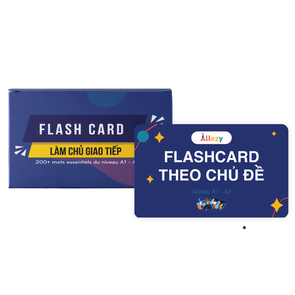 Flashcard tiếng Pháp làm chủ giao tiếp trình độ A1-A2 