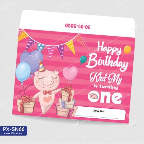Thiệp thôi nôi – sinh nhật theo yêu cầu Pluxi