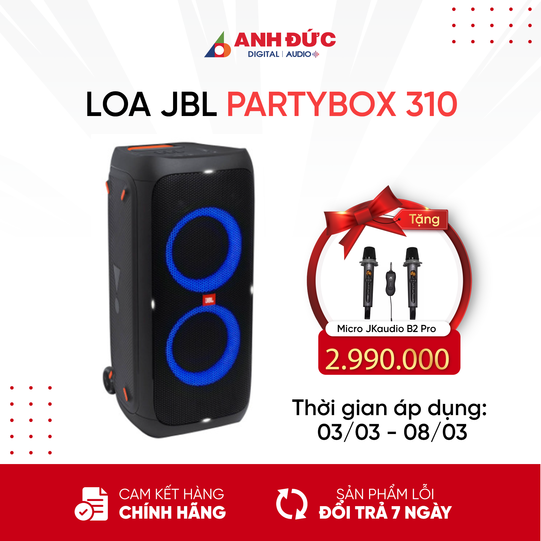 Loa JBL PartyBox 310 - Hàng Chính Hãng