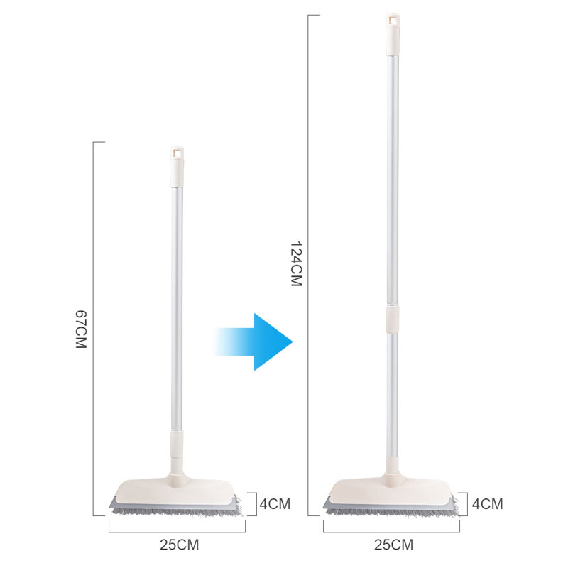 Cây chà sàn nhà tắm Kitimop-Z1 chổi cọ sàn và gạt nước đa năng 2 trong 1, cán hợp kim nhôm tăng giảm chiều dài 65-125cm