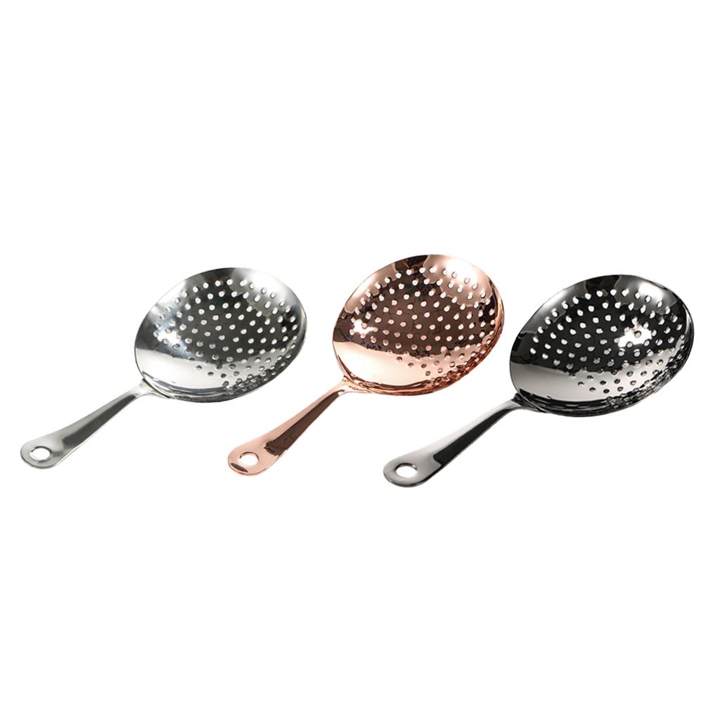 Stainless Steel Julep Strainer Bar Cocktail Shaker Ice Strainer Silver