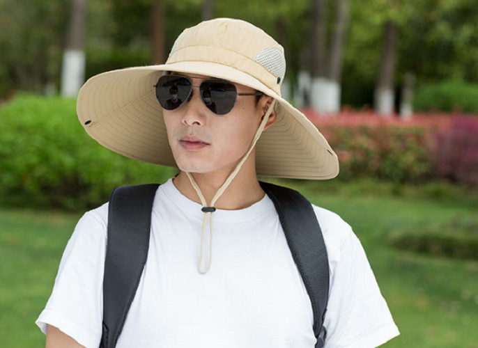 Mũ rộng vành nam kèm khẩu trang chống nắng chống tia cực tím tuyệt đối mới, nón khẩu trang nam cao cấp