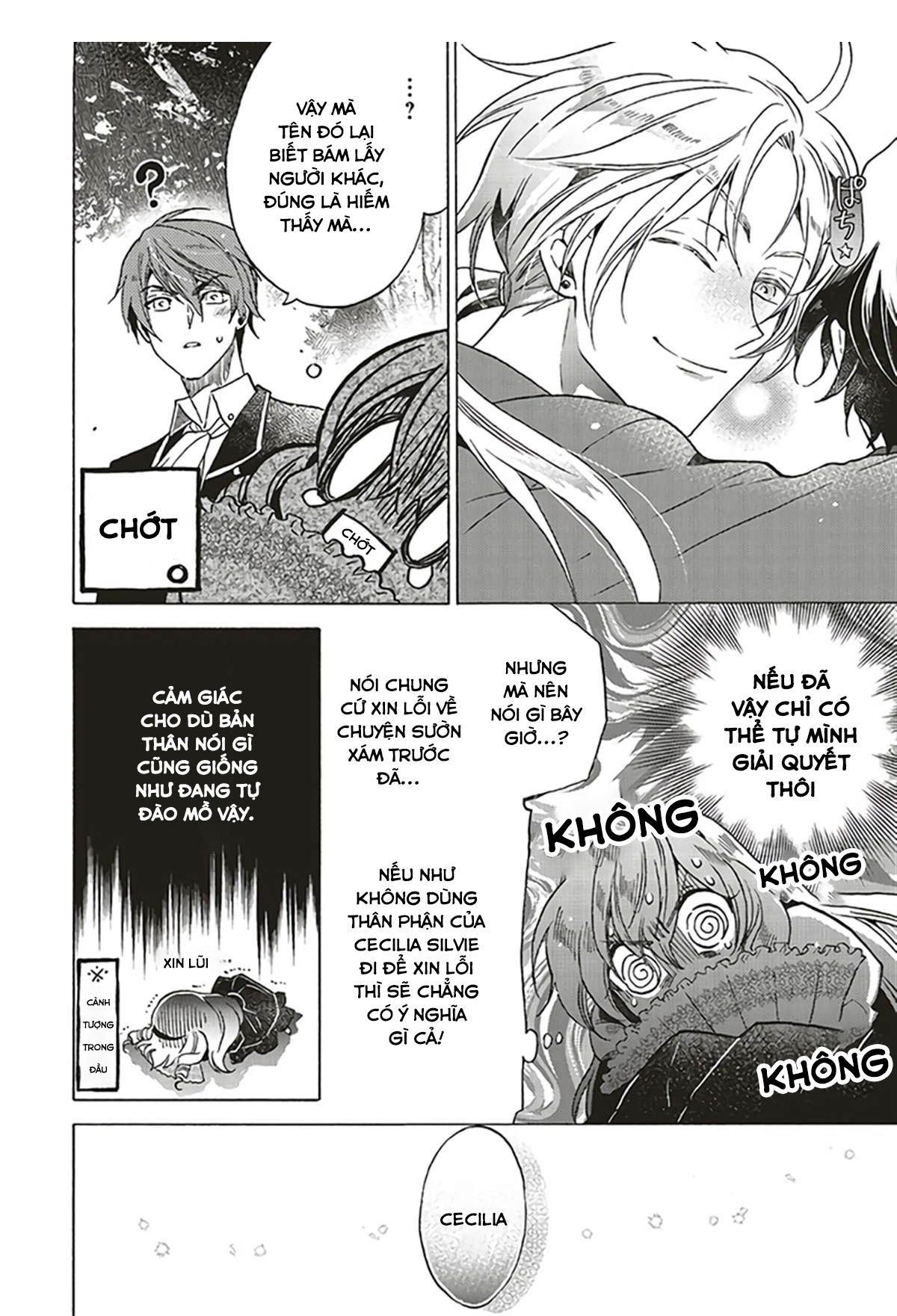 kẻ phản diện, cecilia silvie, không muốn chết, thế nên cô đã cải nam trang chapter 19.1 9