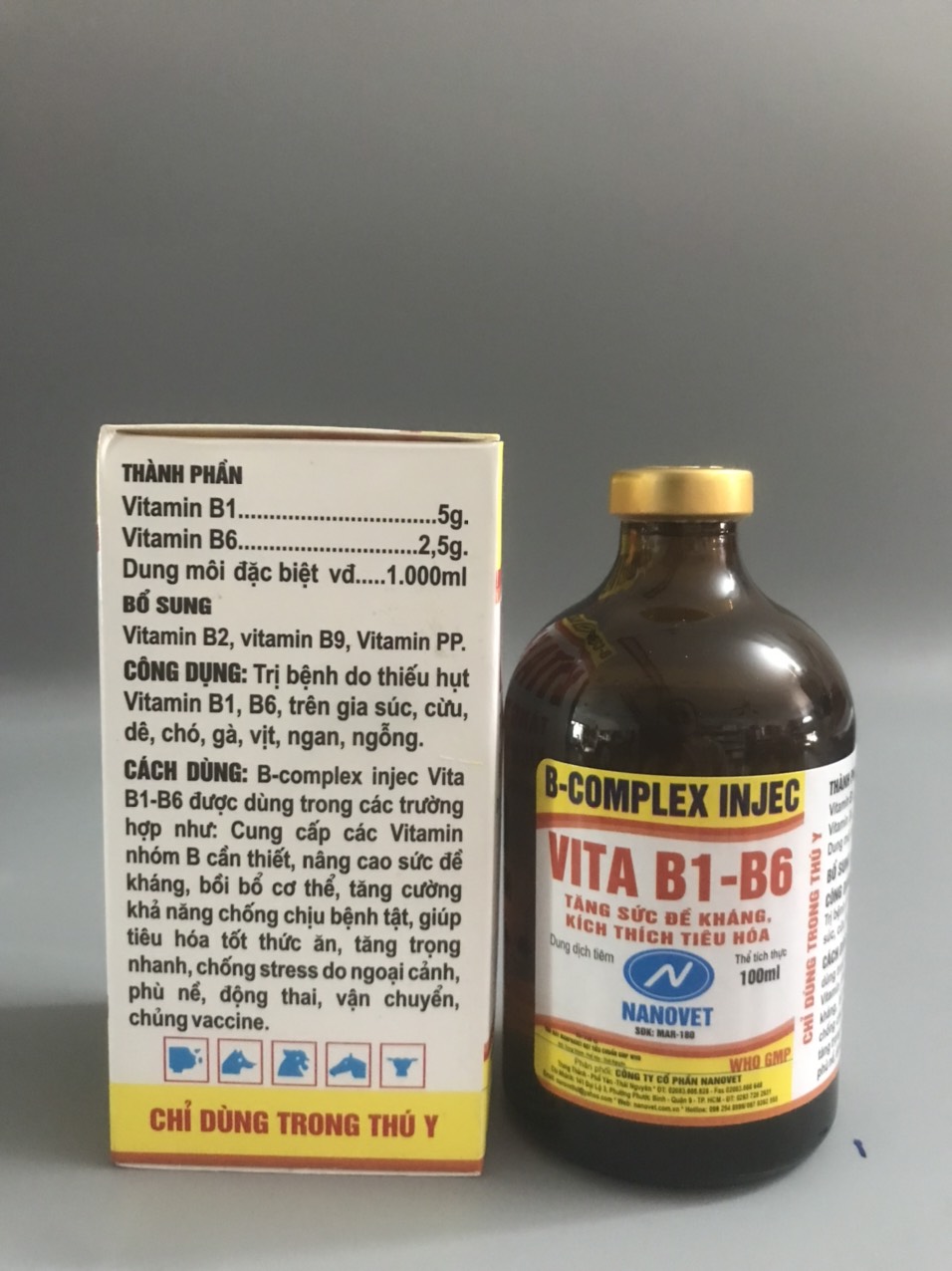 Thuốc thú y, Bcomplex dùng cho chó, mèo, gia súc, gia cầm