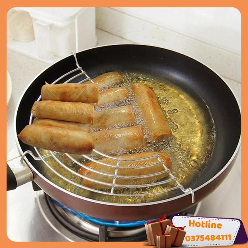 Vỉ Gác Chảo 24 Cm Chiên Rán Dầu Mỡ Loại Dày Bằng Inox Siêu Bền Tiện Dụng - Hàng Loại 1