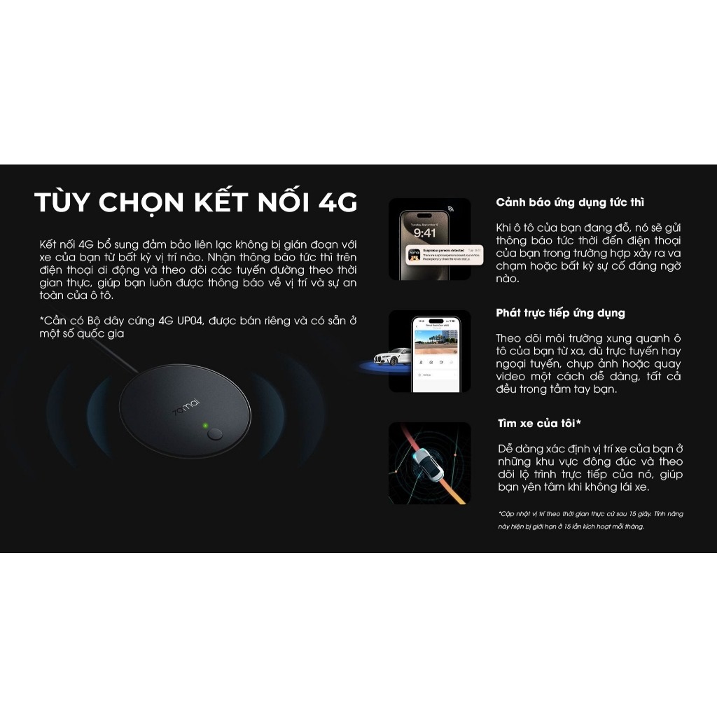 Camera hành trình ô tô Sothing 70mai Dashcam A510 phiên bản toàn cầu, ghi hình 3K, cảnh báo an toàn ADAS- hàng chính hãng
