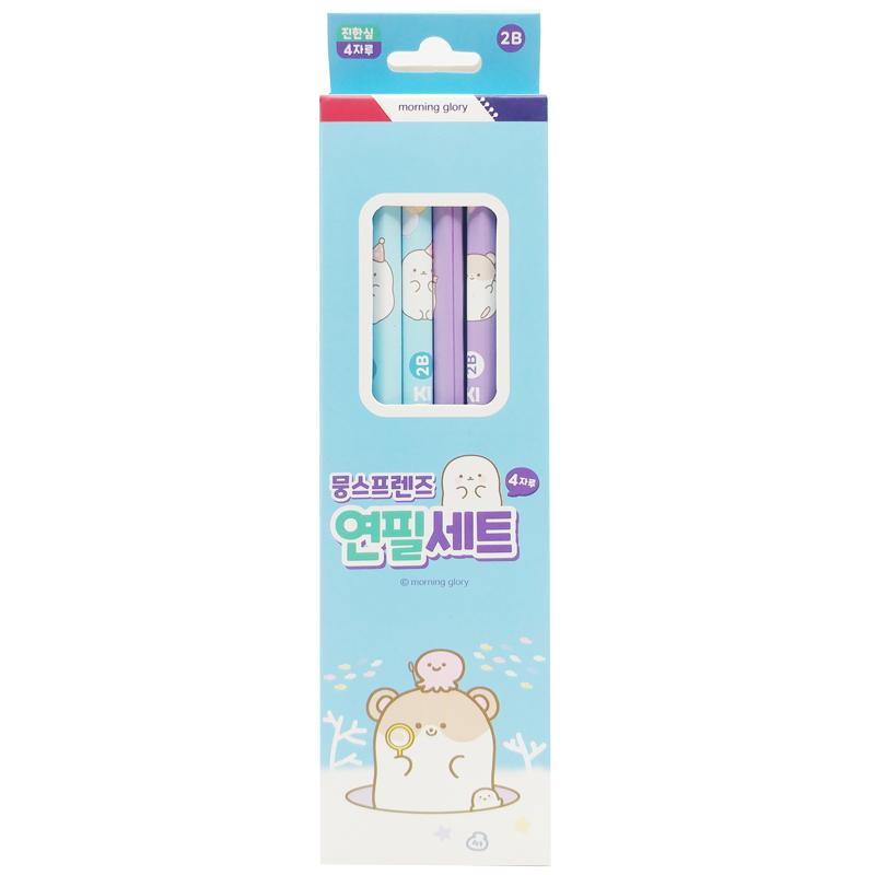 Hộp 4 Bút Chì HB Bonjour Bichon - Morning Glory 33301-84383