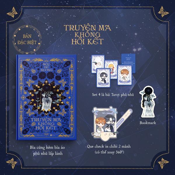 Sách - Truyện Ma Không Hồi Kết (Tái Bản 2025) - Bản Đặc Biệt - Bìa Cứng - Tặng Kèm Bookmark Cán Màng Lụa Ánh Ngọc Trai + Set 4 Lá Bài Tarot + Que Check-In Chibi