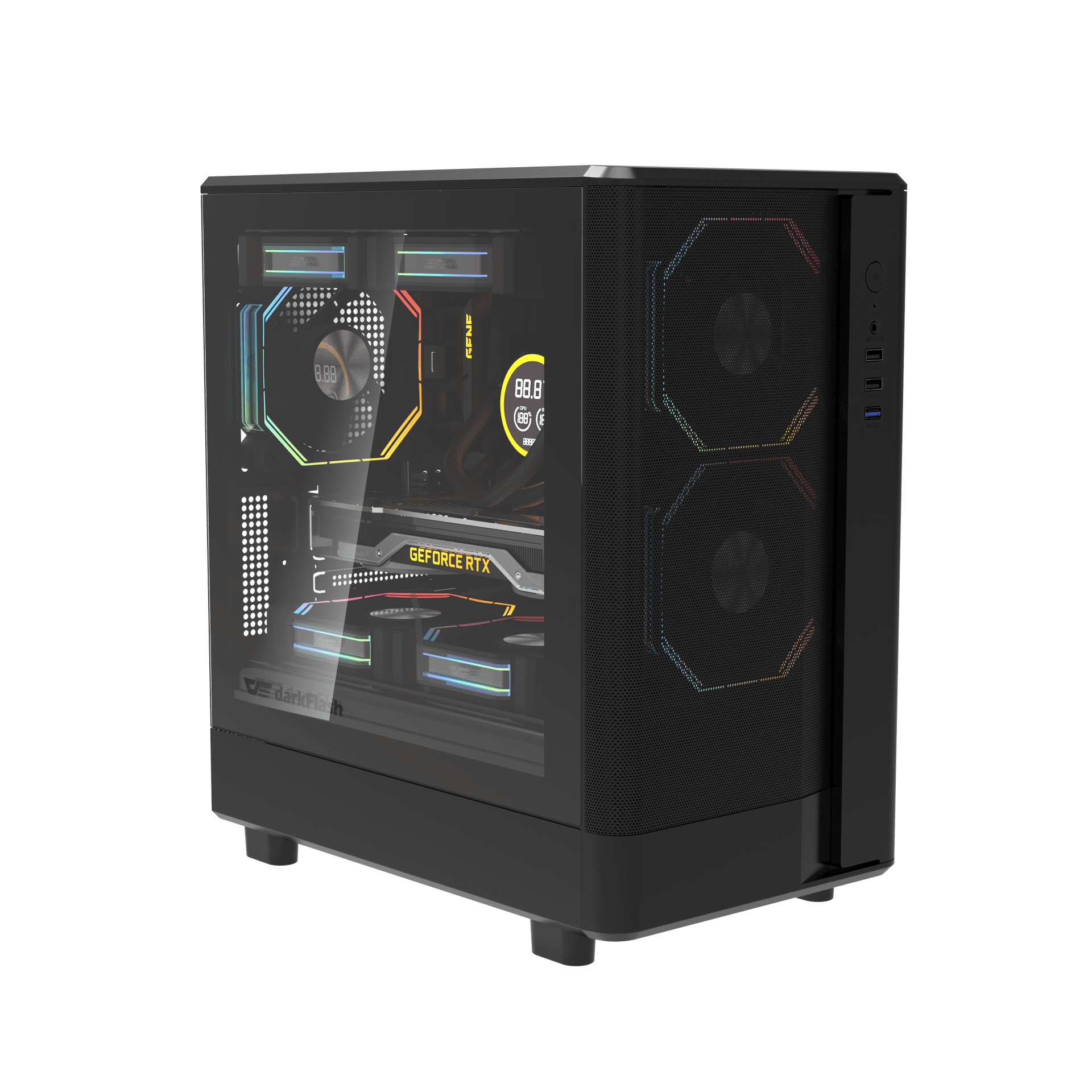 VỎ CASE MÁY TÍNH DARKFLASH DB330M MESH (Full M-ATX) - Hàng chính hãng