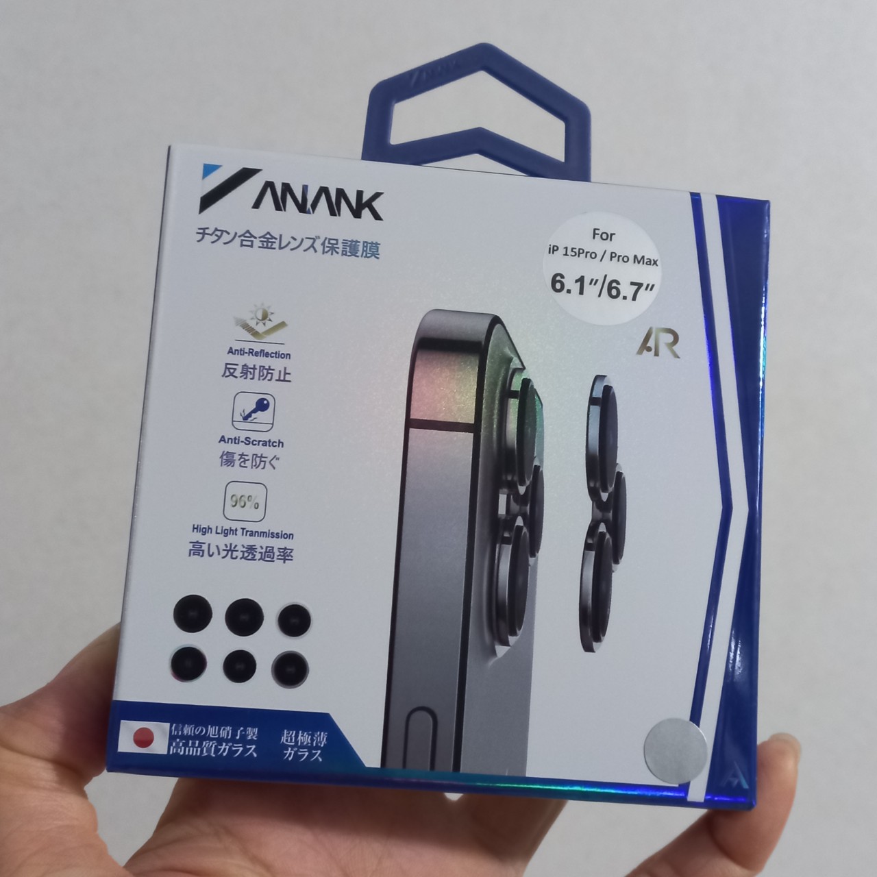 Mắt dán bảo vệ camera cao cấp ANANK AR cho iP 15 pro / 15Pro Max _ hàng chính hãng