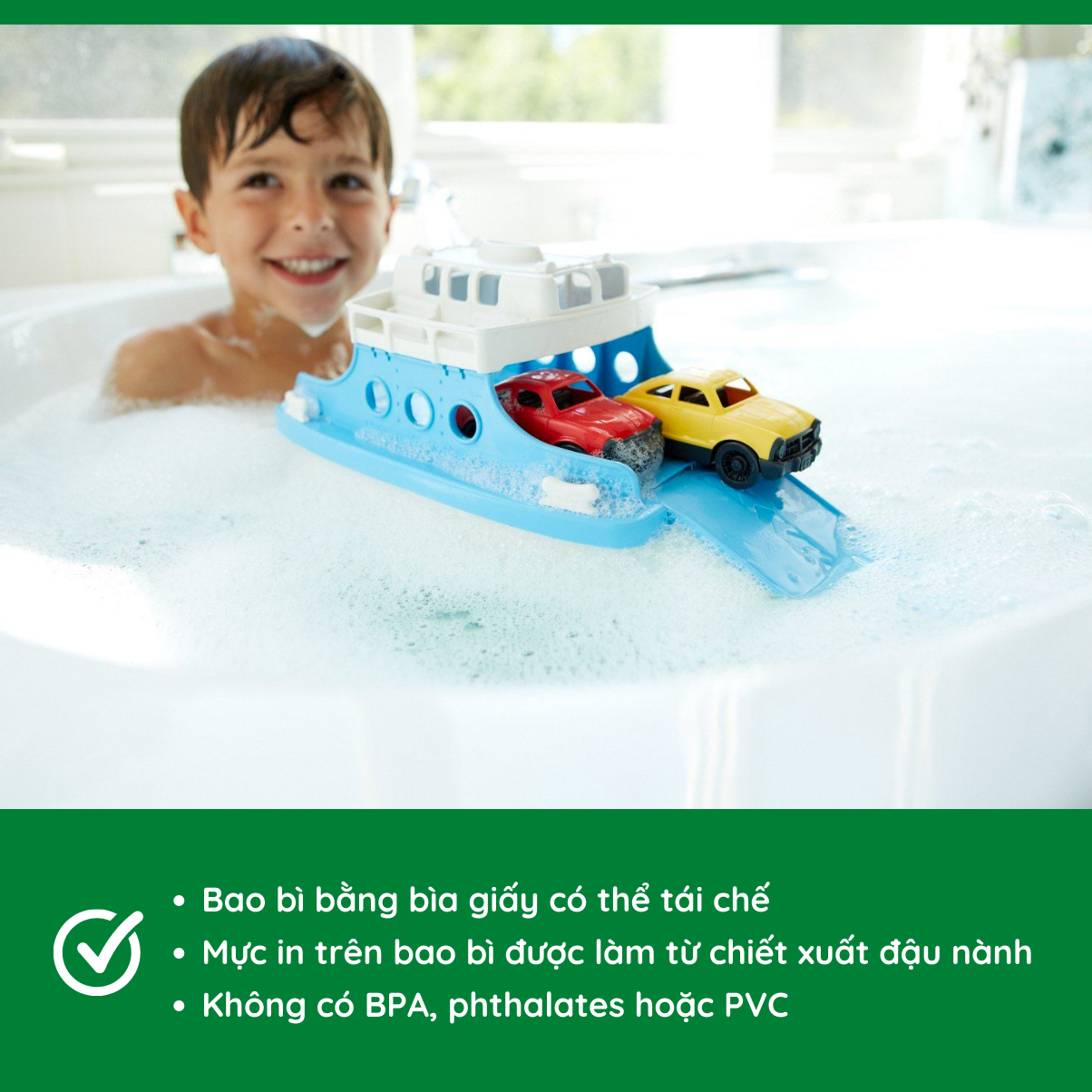 Bộ Đồ Chơi Phà Chở Xe Ô Tô Green Toys Cho Bé Từ 3 Tuổi