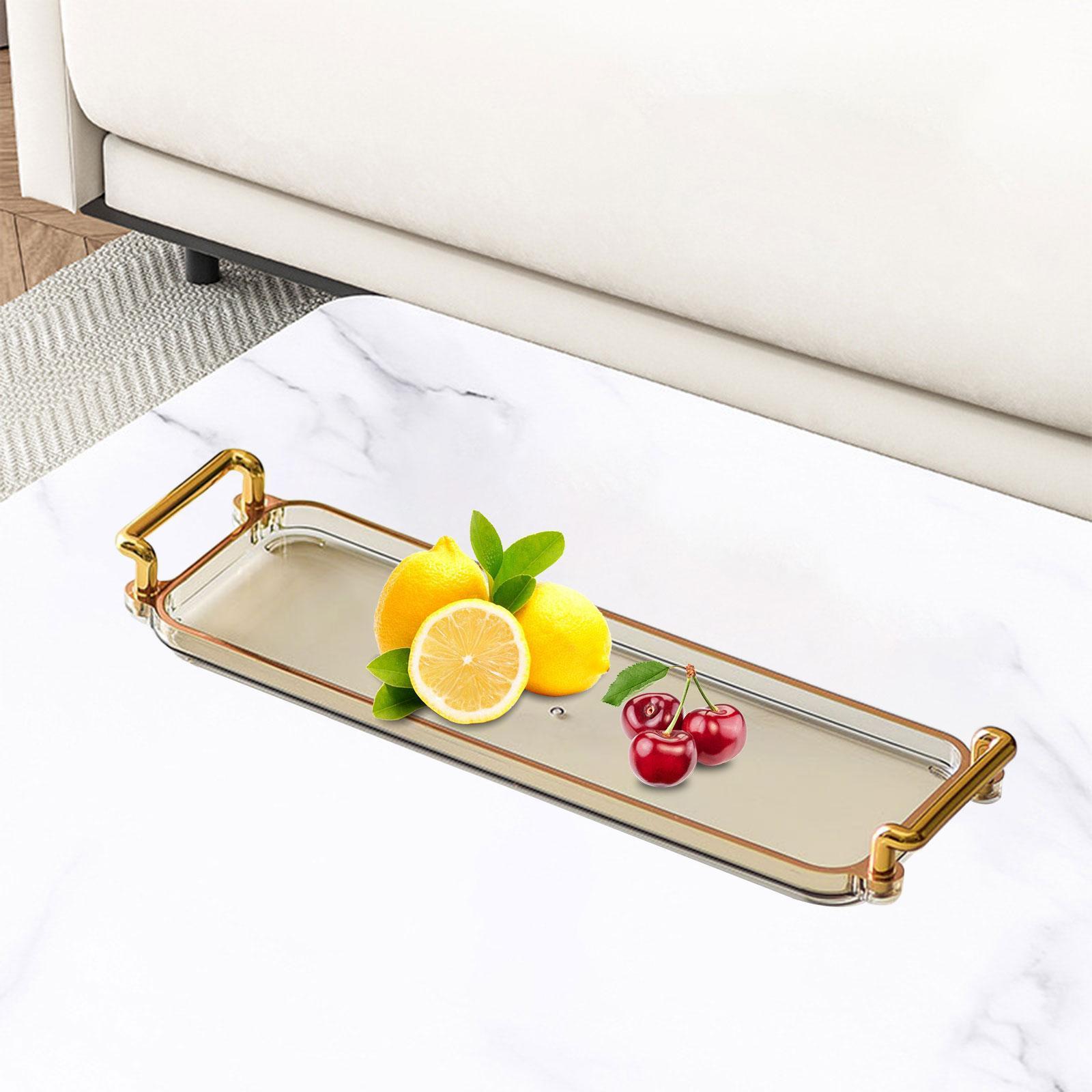 Nordic Serving Tray Decorative Tray with Handles Dessert Tray Multifunction Food Snack Tray Vanity Tray for Toilet Living Room Home Bathroom