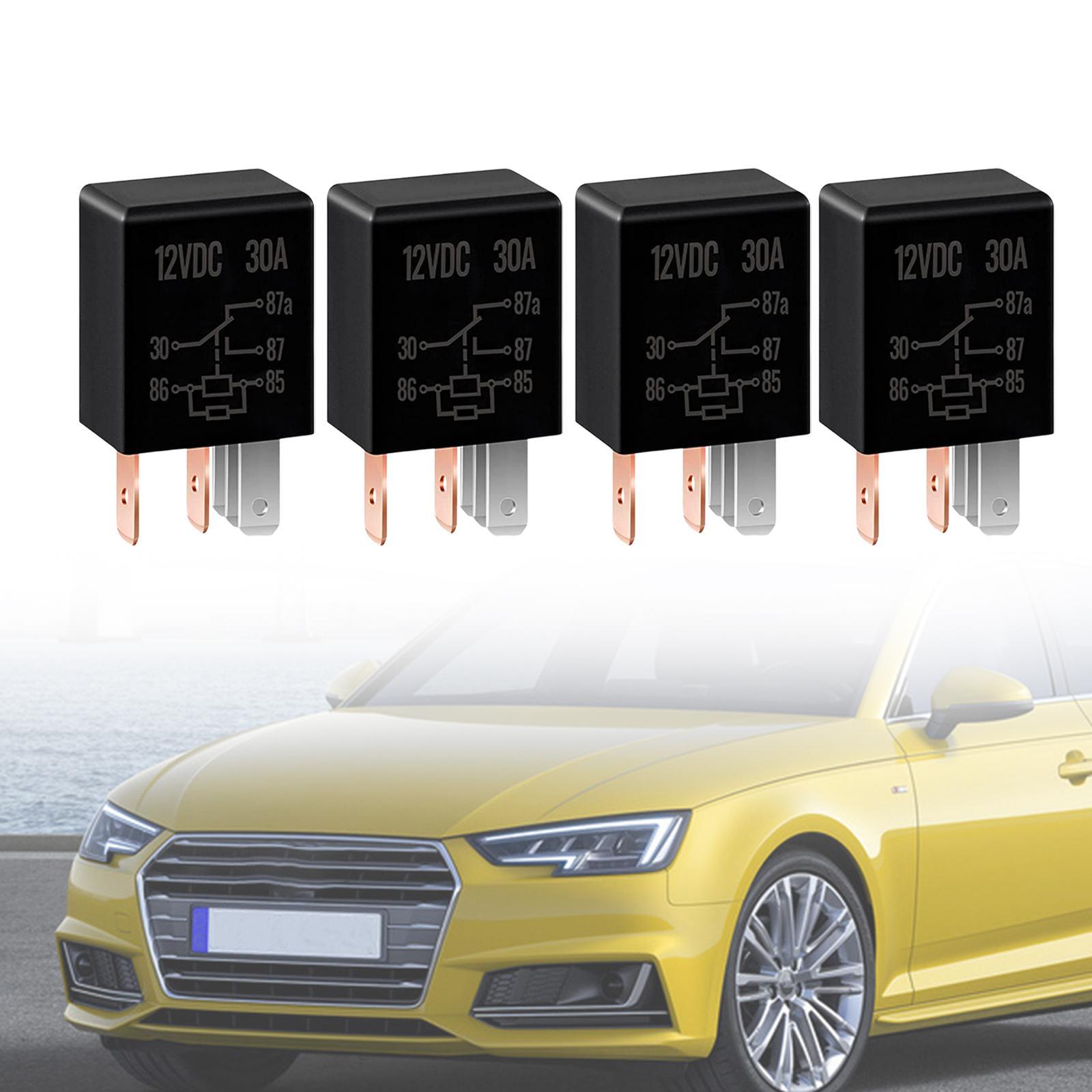 4 Pieces Automotive Relay 5 Pin 12V 30A Practical Professional Multi Purpose
